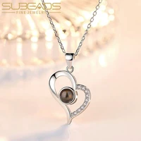 subeads 100 languages i love you projection pendants necklace 925 silver chain necklace for women wedding fine jewelry gift