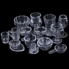 17 шт.компл. прозрачный мини-DIY ролевые игры игрушка кухонные принадлежности чашки для питья тарелка миниатюрные столовые приборы