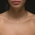 Женское Очаровательное ожерелье с подвеской золотого цвета с надписью A-Z, небольшие геометрические ожерелья с изящным именем инициала, модные ювелирные изделия в подарок паре