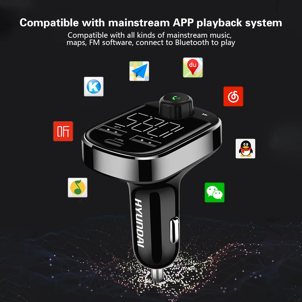 Автомобильный MP3 Bluetooth плеер Type C Быстрая зарядка карта без потерь двойной 2 USB порт