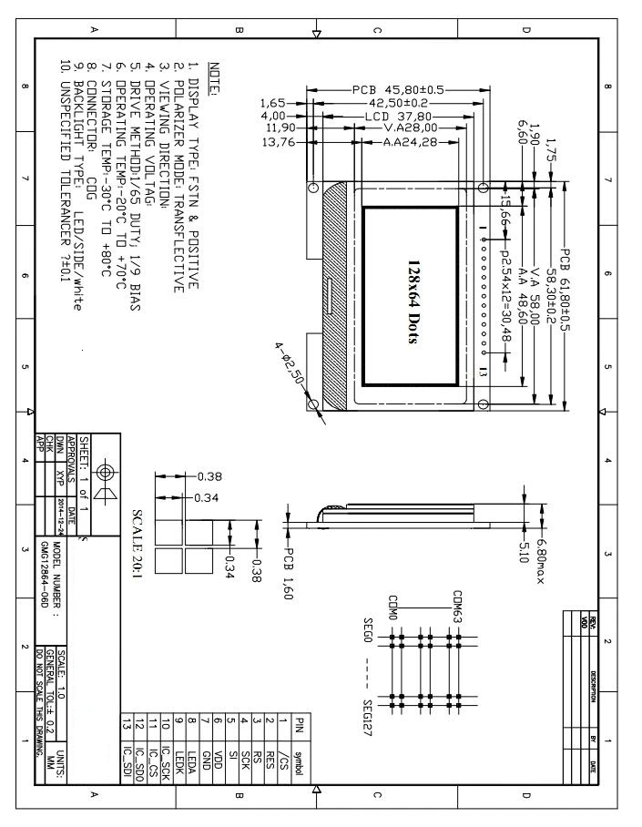 ShengYang 1 шт. lcd 12864 12864-06D, 12864, lcd модуль, COG, с китайским шрифтом, матричный экран, SPI интерфейс