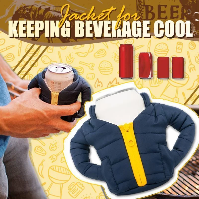 

2022New Jacket for Keeping Beverage Cool Beer Clothes Bottle Opener Jacket Winter Christmas Gift Beer Bottle Drink Clip Overcome