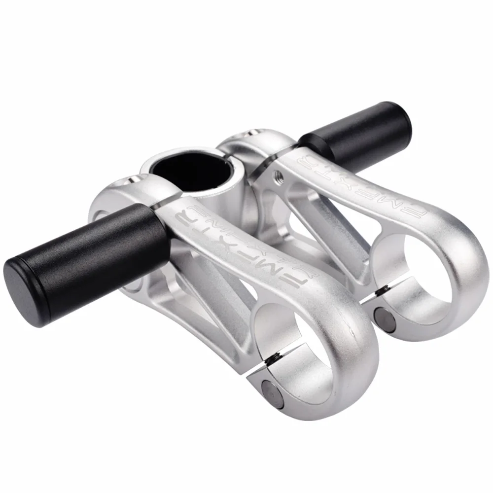 FMFXTR Latest Bicycle Stem Double Adjustable Angle MTB Road mountain Bike Stem Aluminum alloy 6061 for 31.8mm/28.6mm Handlebar - Цвет: silver