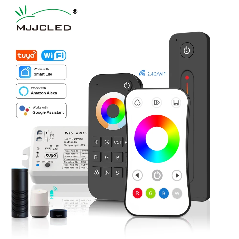 Светодиодный контроллер RGBCCT 5 в 1 регулятор яркости RGB CCT RGBW RGBWW Tuya умная