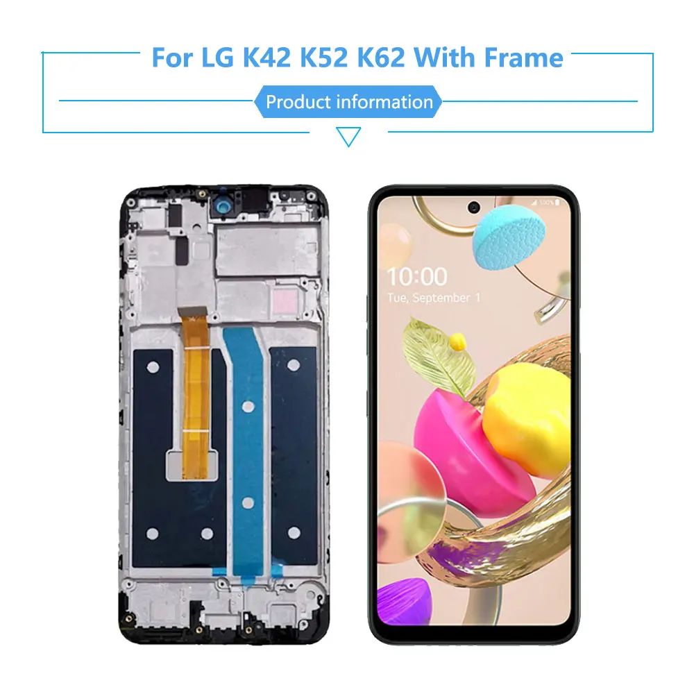 Новый ЖК-дисплей 6 дюйма для LG K42 K52 K62 сменный экран телефона с рамкой | Мобильные