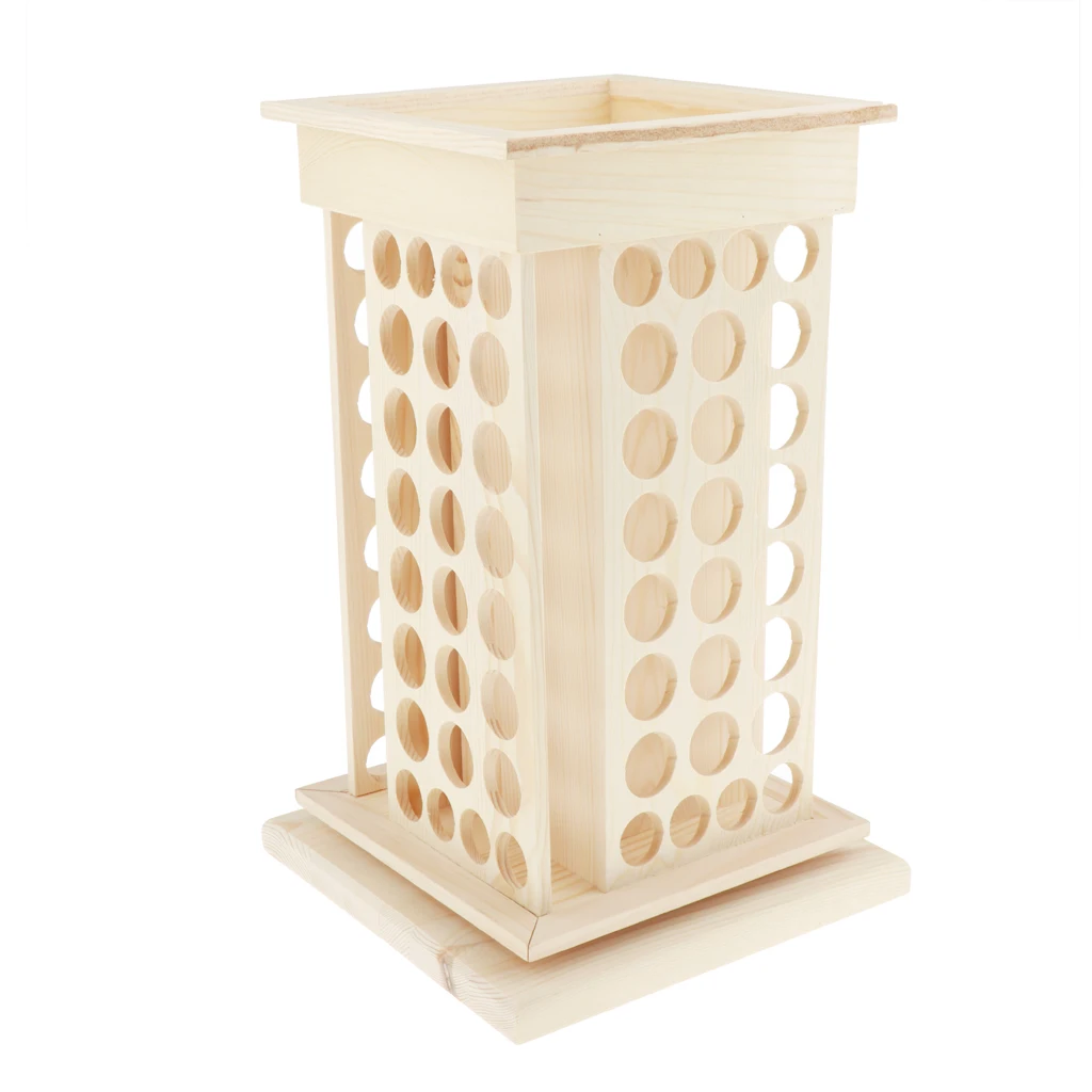 

Wood Rotating Essential Oil Bottle Holder Classification Display Stand