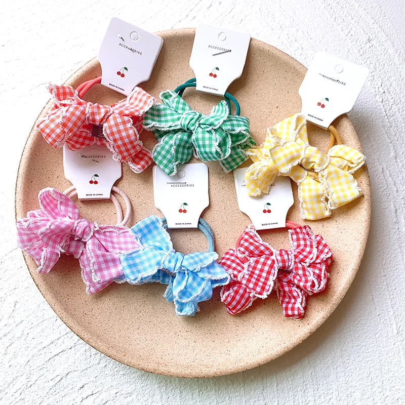 1 пара Детские эластичные повязки на голову в клетку| |