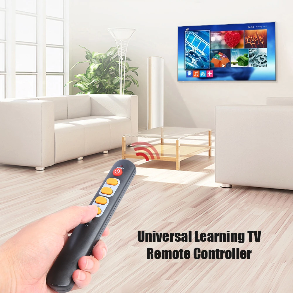 

Button Replacement Universal Programmable 6 Key Infrared IR Learning Remote Controller Copy Code STB TV DVD DVB HIFI Amplifier