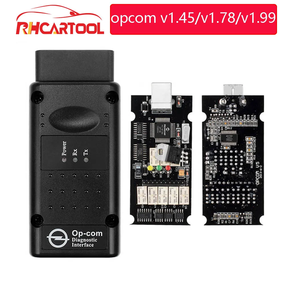 Op com V1.45 V1.78 V1.99 с PIC18F458 FTDI op-com OBD2 автоматический диагностический инструмент для Opel OPCOM шина сети локальных контроллеров V1.7 может быть обновление вспышки