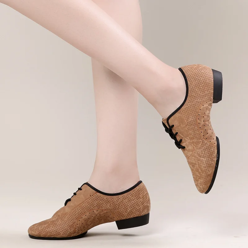 Супер дышащая мягкая женская обувь из коровьей кожи для латинских танцев Каблук 3