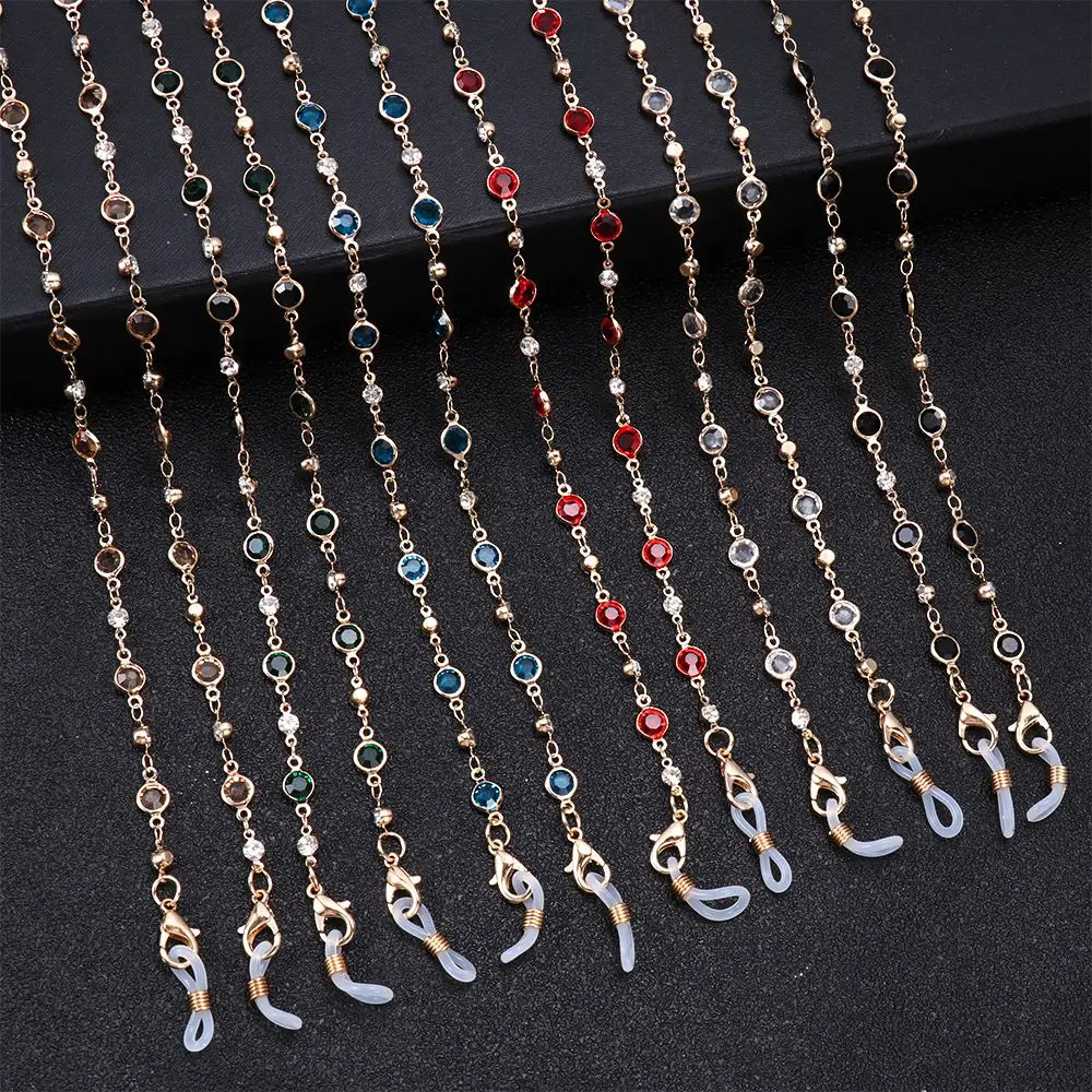 

Женская Шейная цепочка со стразами, держатель для очков, ремешок для очков, шнур, веревка, аксессуары для очков