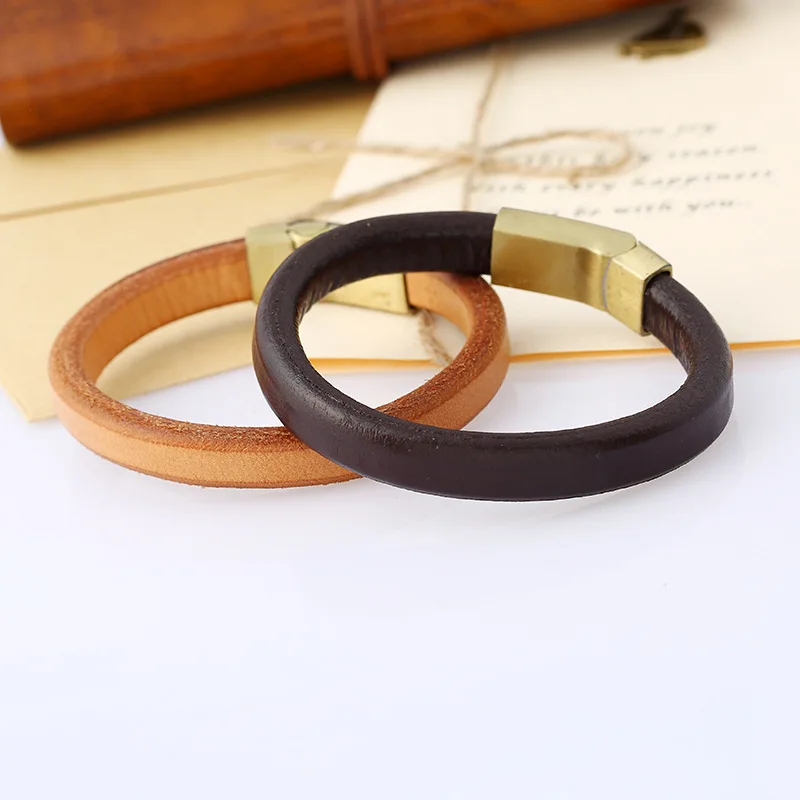 Новинка 2019 кожаный браслет из натуральной кожи ручная цепочка на магните Пряжка