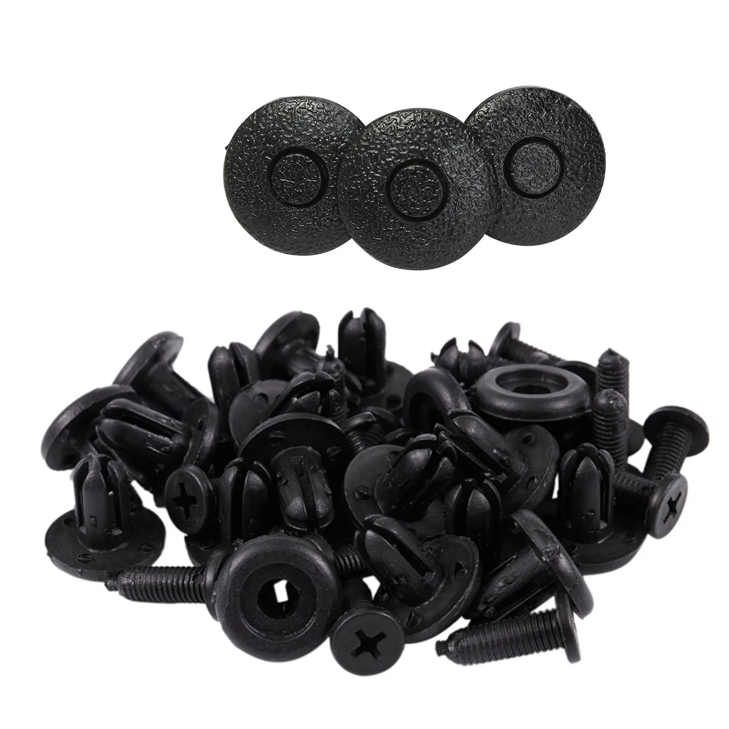 

20 Pcs Car Bumper Fender 7Mm Hole Black Plastic Rivets & 10X Interior Plastic Rivet Fastener Clip Trim Panels 8Mm Push