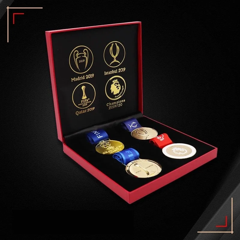 

European Cup Medal Premier League Liverpool Champion Medal Football Champion World Cup Finals Replica Medal Souvenir Gift Box