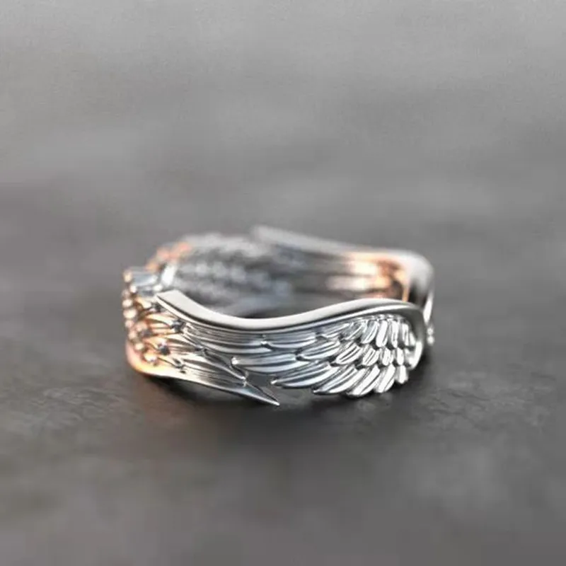 Новое кольцо Стильное женское Крылья ангела перо ретро романтический подарок