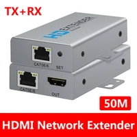 2 port hdmi extender poe cat5e6 cable hdmi ethernet extenderhdmi loop out 1080p with euusukau power adapter up to 50m