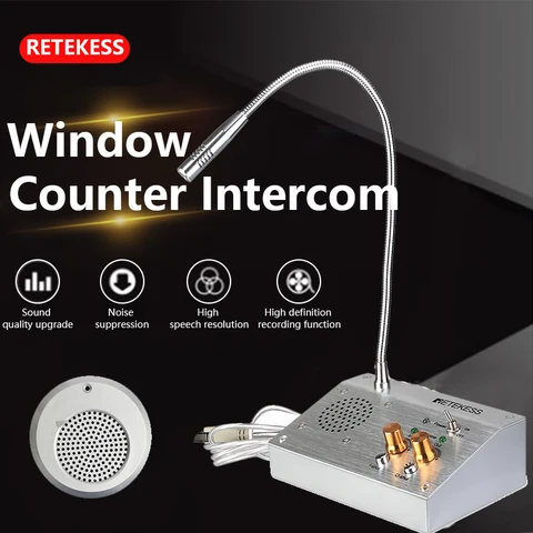 RETEKESS TW103 двухсторонняя система внутренней связи с окном банковский счетчик интерфон 2 Вт для ресторана аптека обеденный зал Голосовая система - изображение