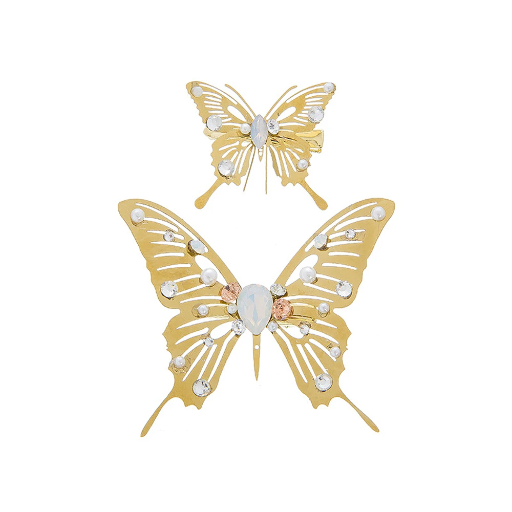 Заколки для волос с жемчужинами и кристаллами |