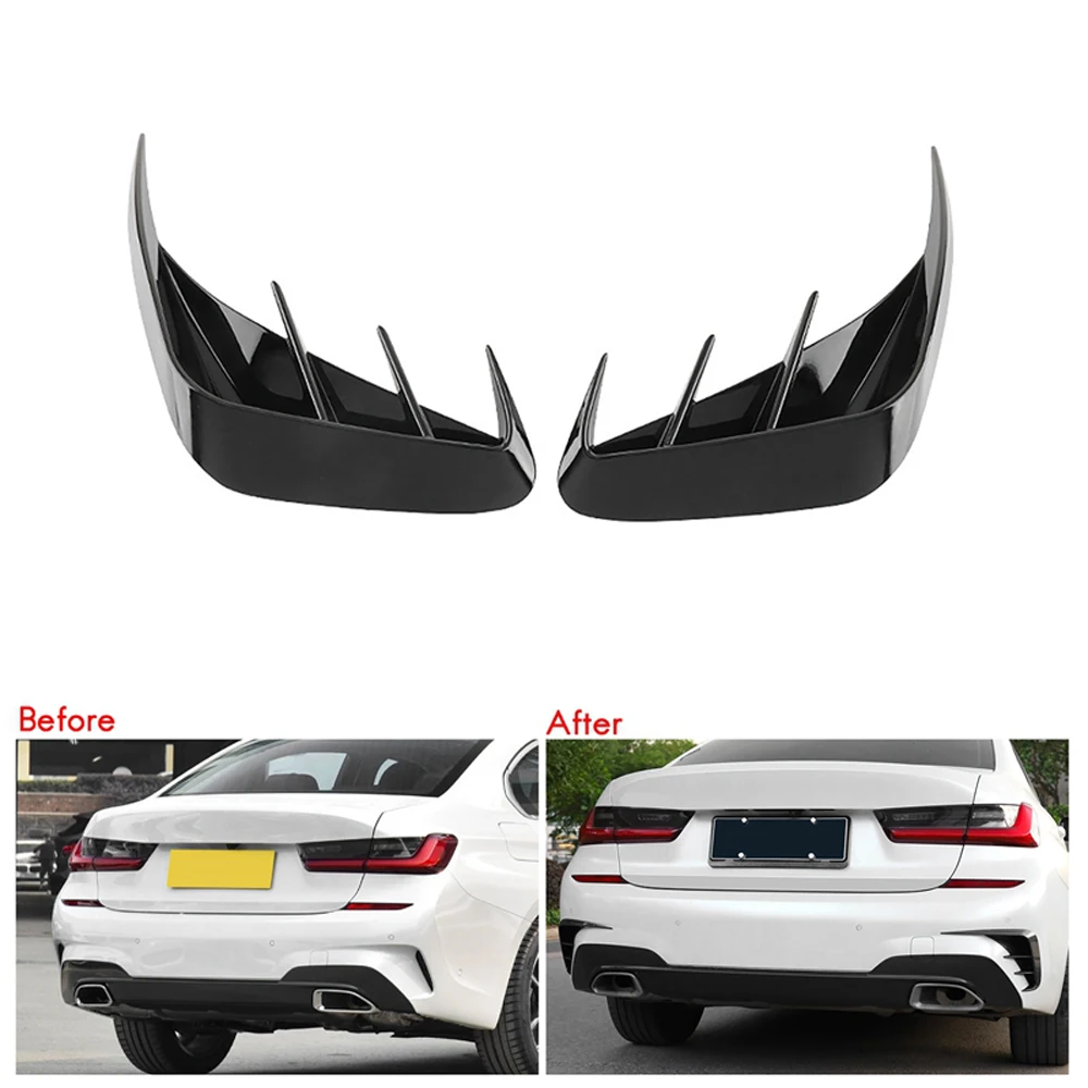 

1 Pair Car Rear Bumper Spoiler Air Vent Trim Cover For BMW 3 Series G20 G28 2019-2021 ​Auto Rear Bumper Splitter Canard Decor