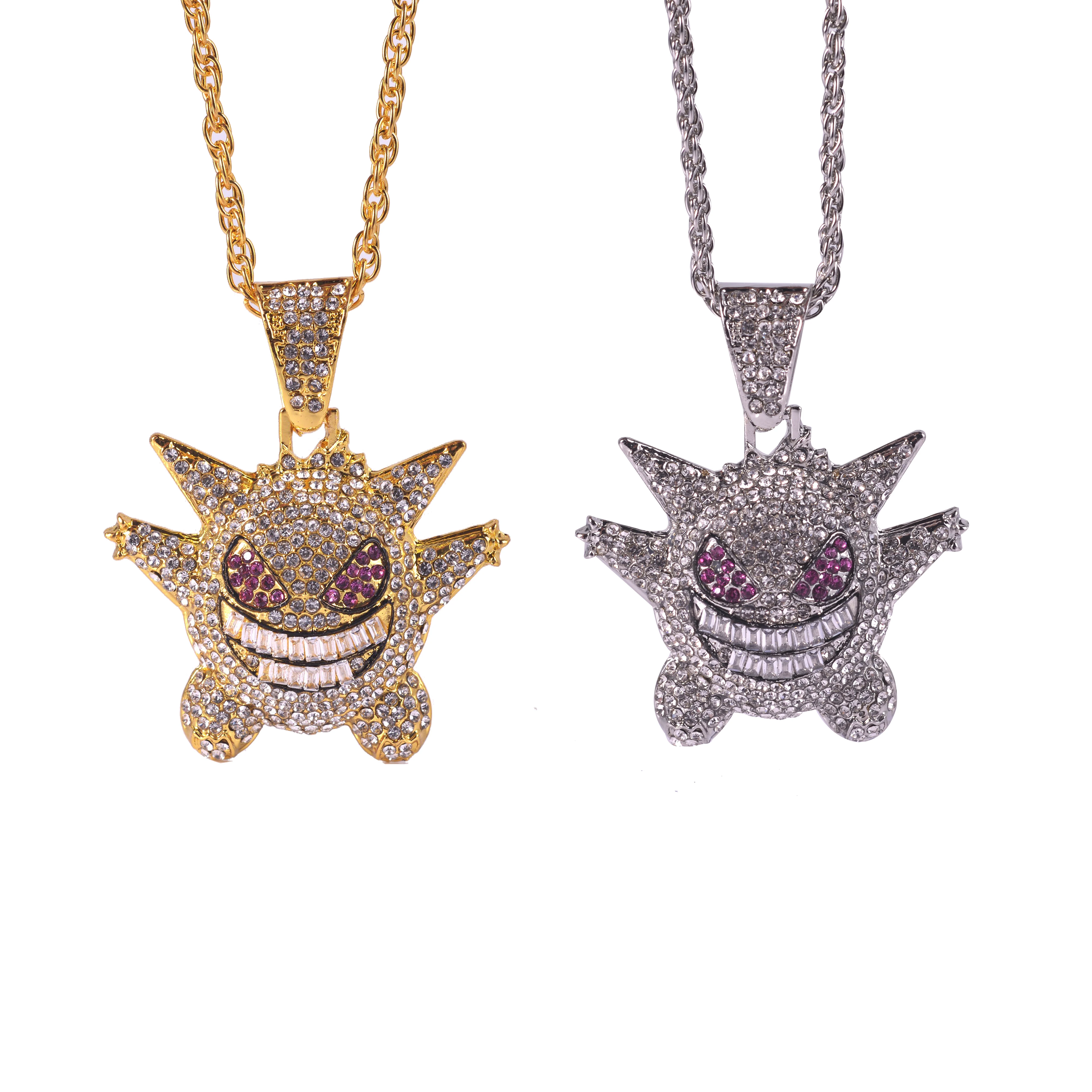 Золотые мужские и женские ожерелья маска Gengar персонажи мультфильмов амулеты