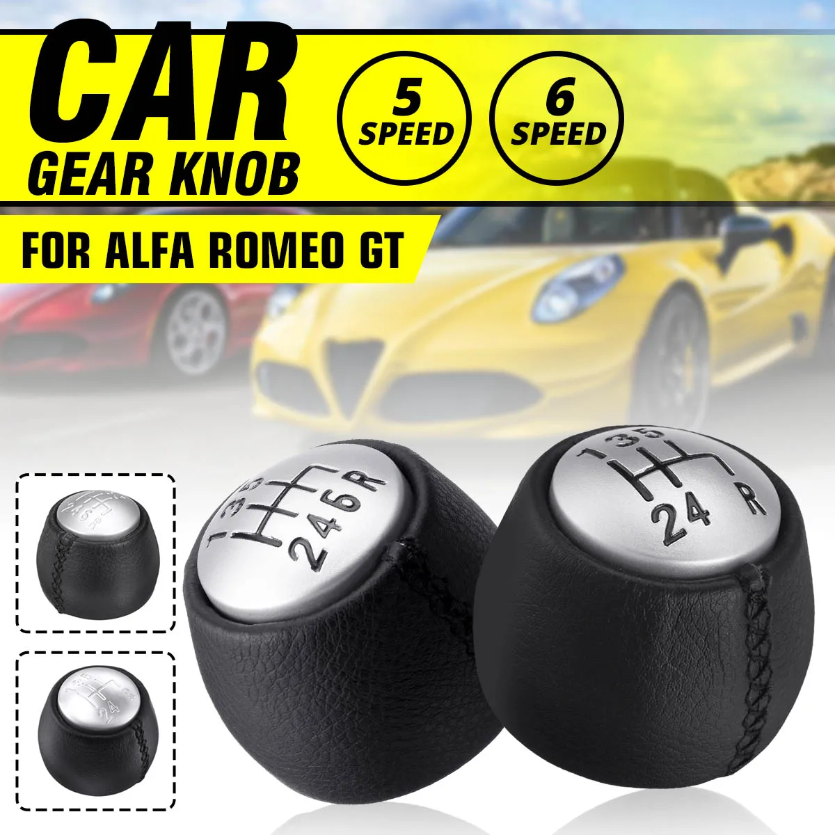 5 6 Скорость из искусственной кожи ручной рукоятка для рычага переключения