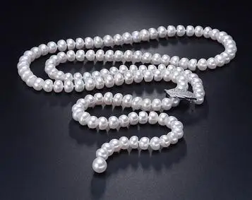 

ELEGANT AAA 9-10MM SOUTH SEA ROUND WHITE PEARL NECKLACE 28INCH 925S