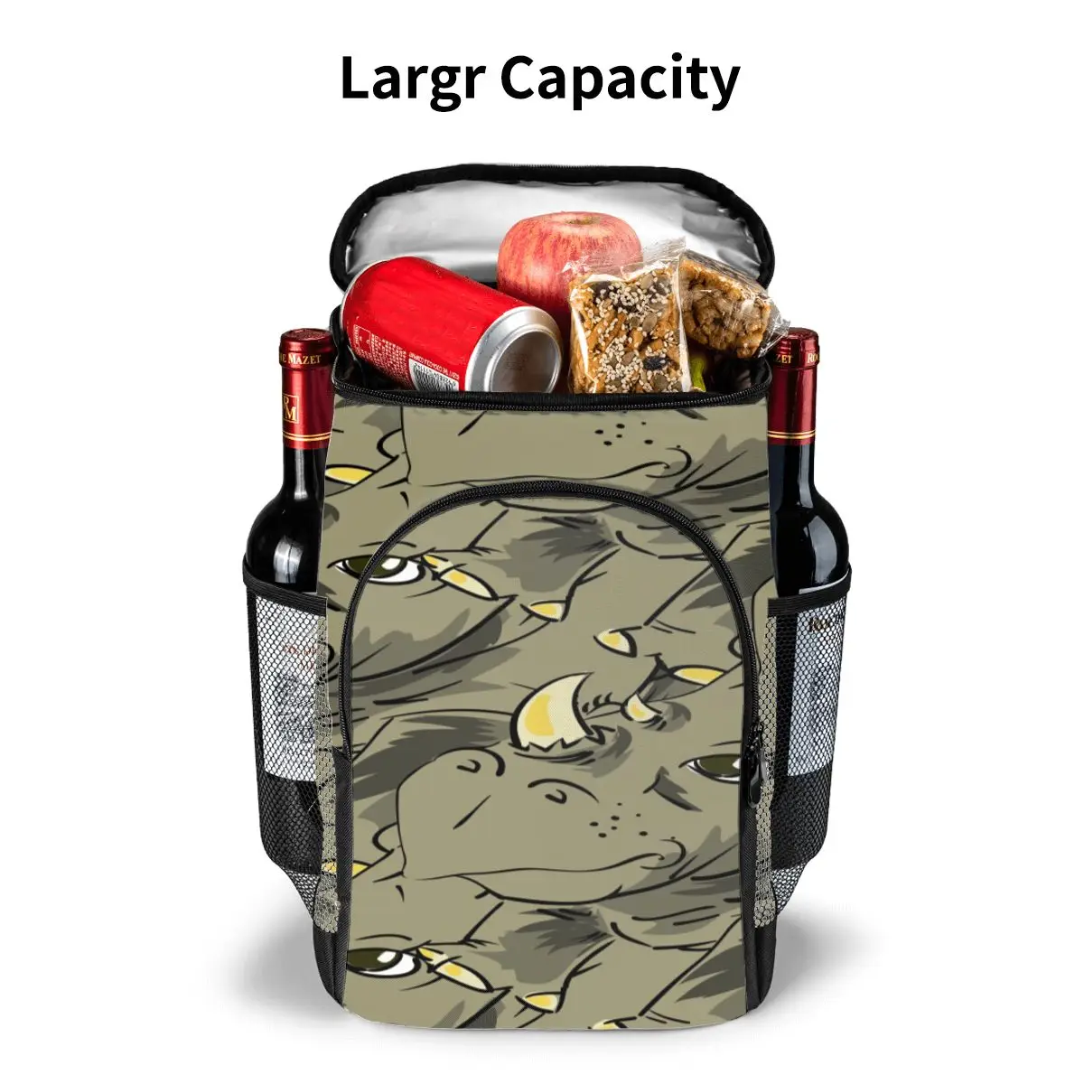 picnic cooler backpack african rhinoceros rhino pattern waterproof thermo bag refrigerator fresh keeping thermal insulated bag free global shipping