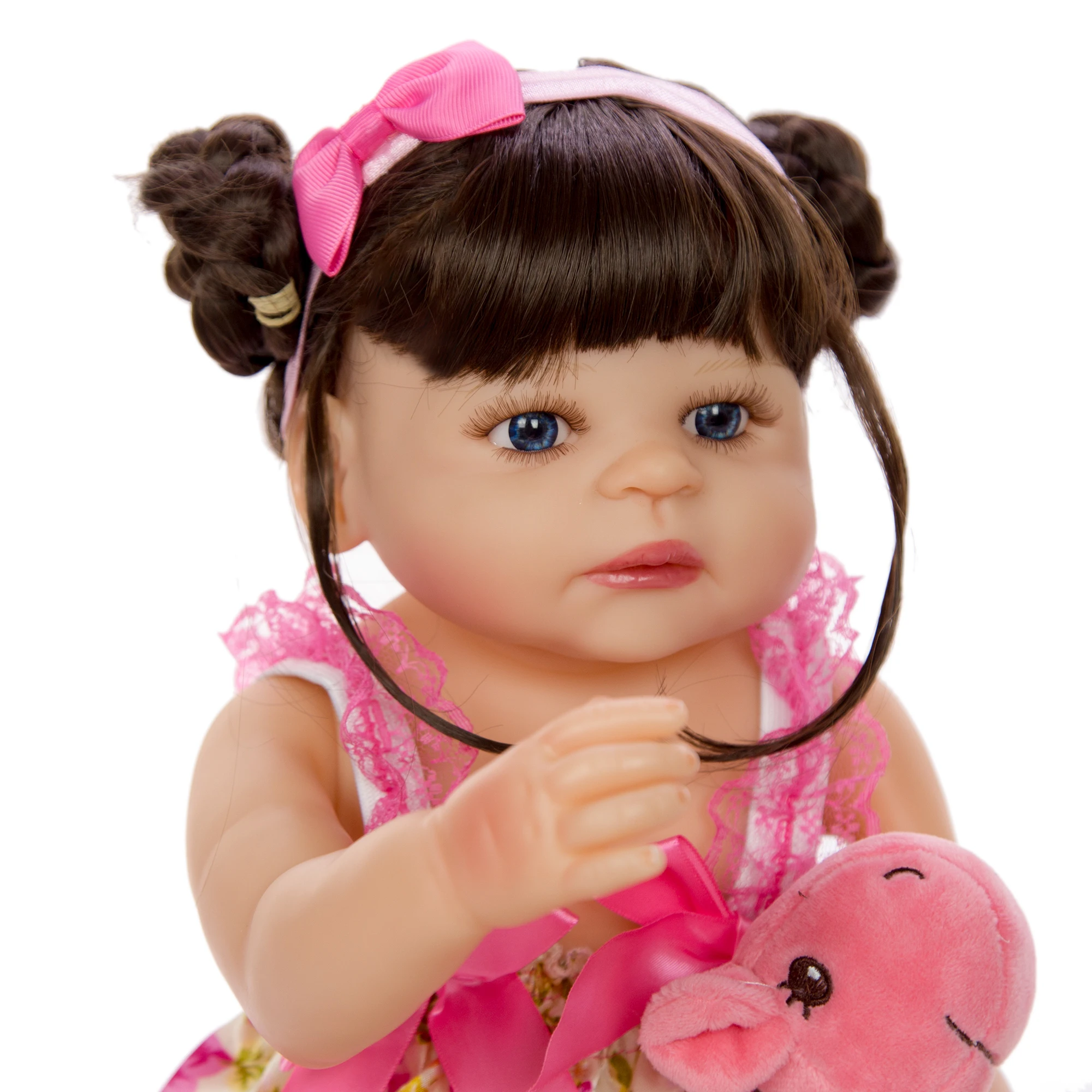 

22 Inch Realistic Reborn Boneca 55cm Girl Full Body Silicone Vinyl Reborn Dolls Babies DIY Hairstyle For Children Birthday Gifts
