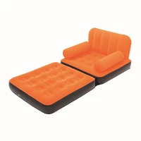 simple color flocking inflatable folding sofa portable double lazy multifunctional outdoor high quality furniture garden sofa