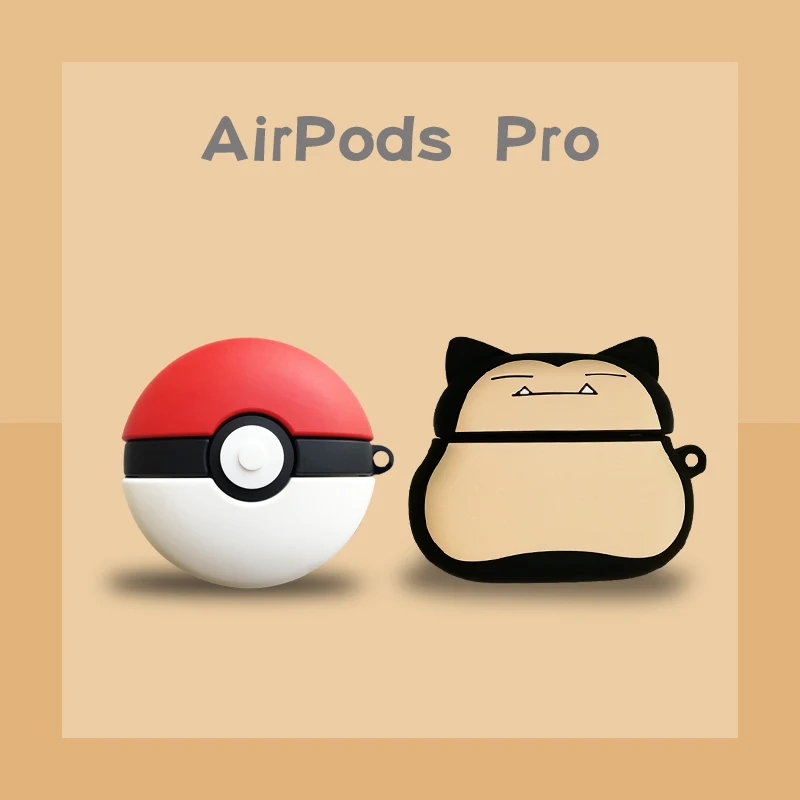 Чехлы для наушников с героями мультфильмов Snorlax Kabigon Elf Ball для Airpods Pro 3, Силиконовая защита, Bluetooth наушники, аксессуары