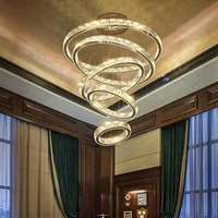 2021 luxury modern chandelier lighting large stair light led crystal lamp for home decoration lighting fixtures