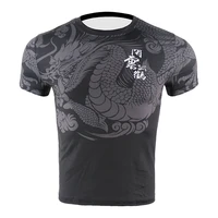 black dragon crane breathable sport running t shirt jogging training clothing outdoor sports shirt gym fitness workout shirt men