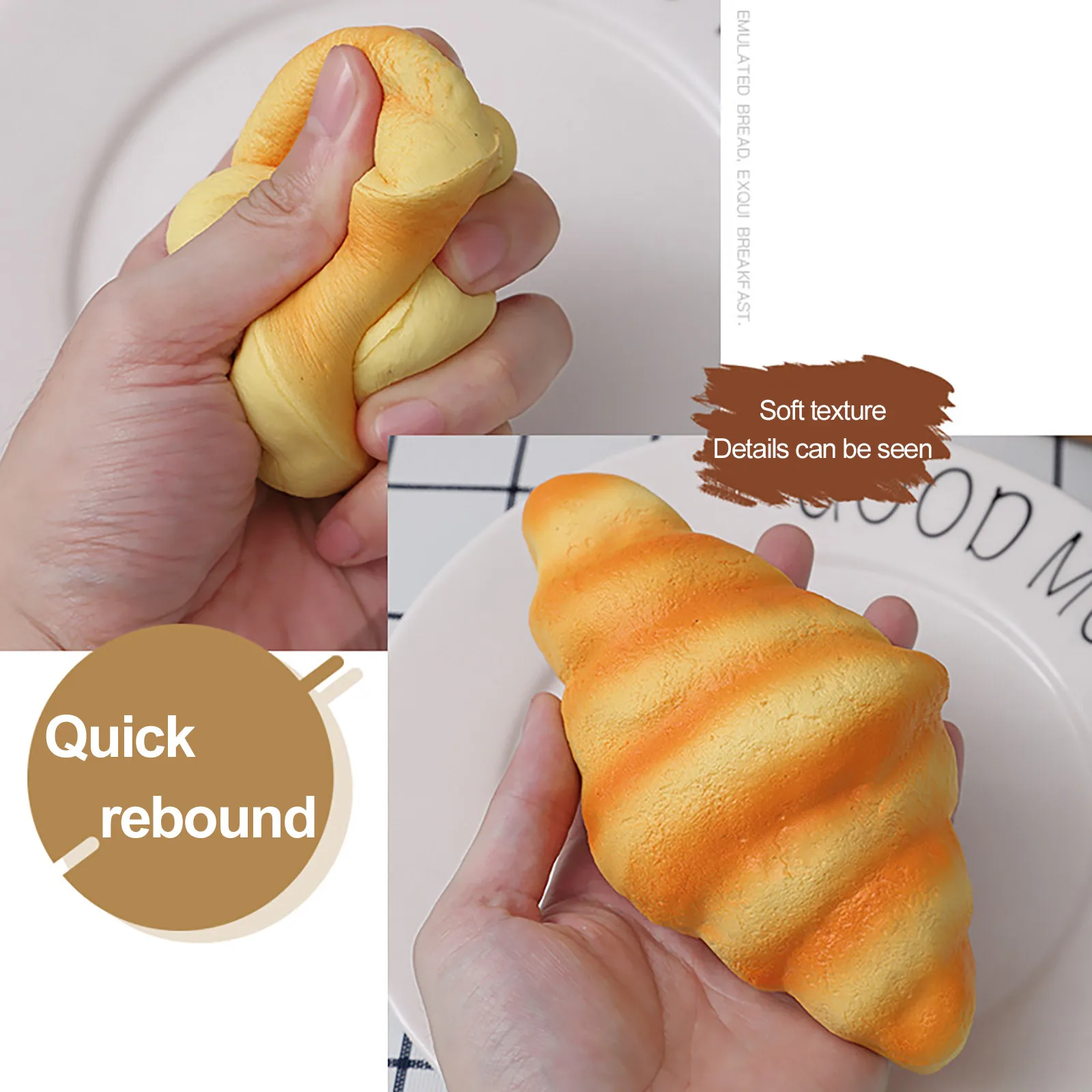 

Squishy Food Creative Simulation Bread Toast Donuts Slow Rising Squeeze Stress Relief Toys Spoof Tease People Desktop Decoration
