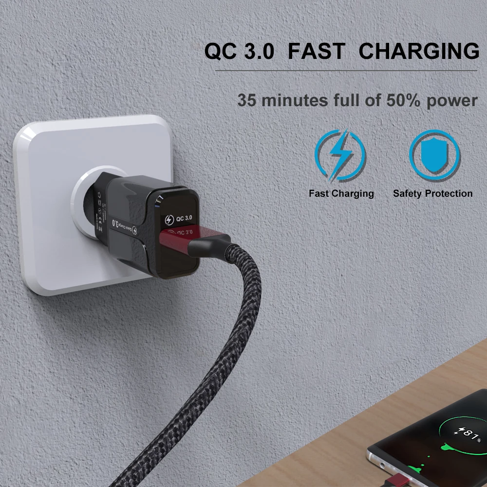Vanniso 18 Вт QC 3 0 USB зарядное устройство Быстрая зарядка мобильный телефон для iPhone