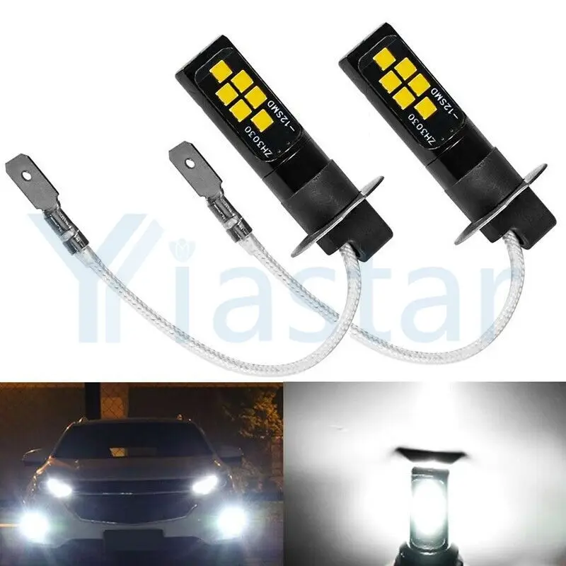 

20PCS H1 High Quality 1200LM 3535 LED Car Front Foglamps Anti Fog Bulbs Auto Anti Fog Lamp Driving Light White Yellow Red