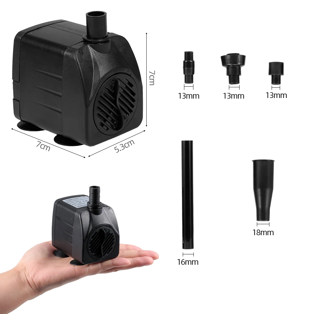 15 Вт ультра тихий USB водяной насос со шнуром питания IP68 Водонепроницаемый фонтан