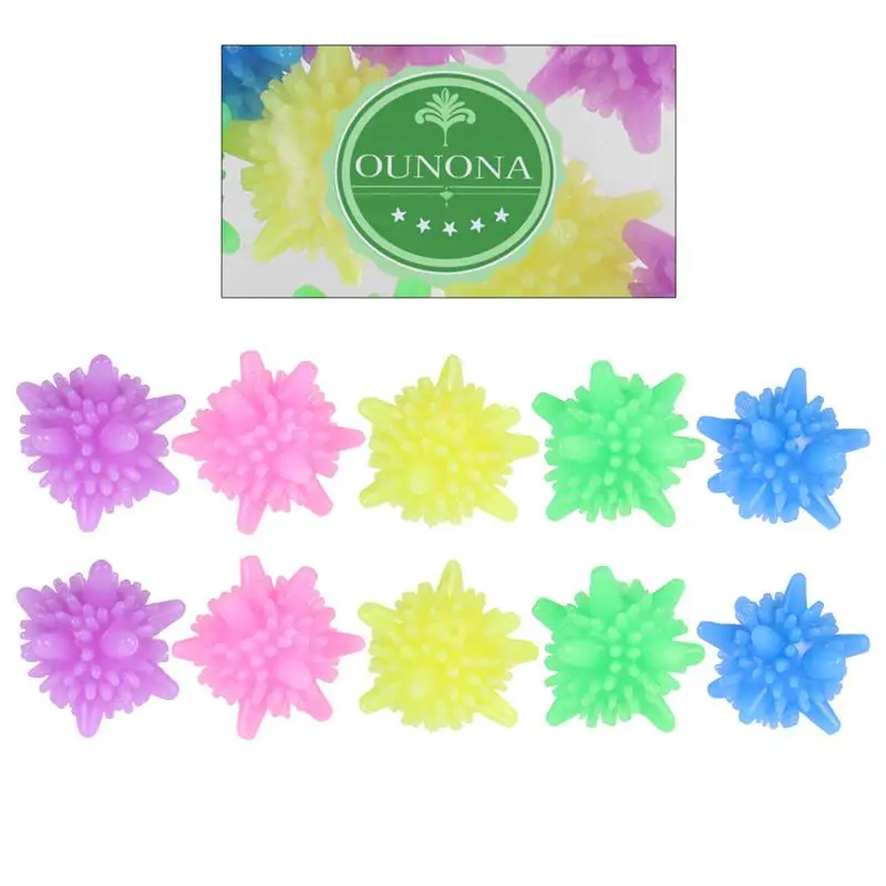 

OUNONA 10pcs Solid Laundry Cleaning Ball Washing Ball Reusable Washing Machine Balls for Cleaning Clothes (Mixed Colors)