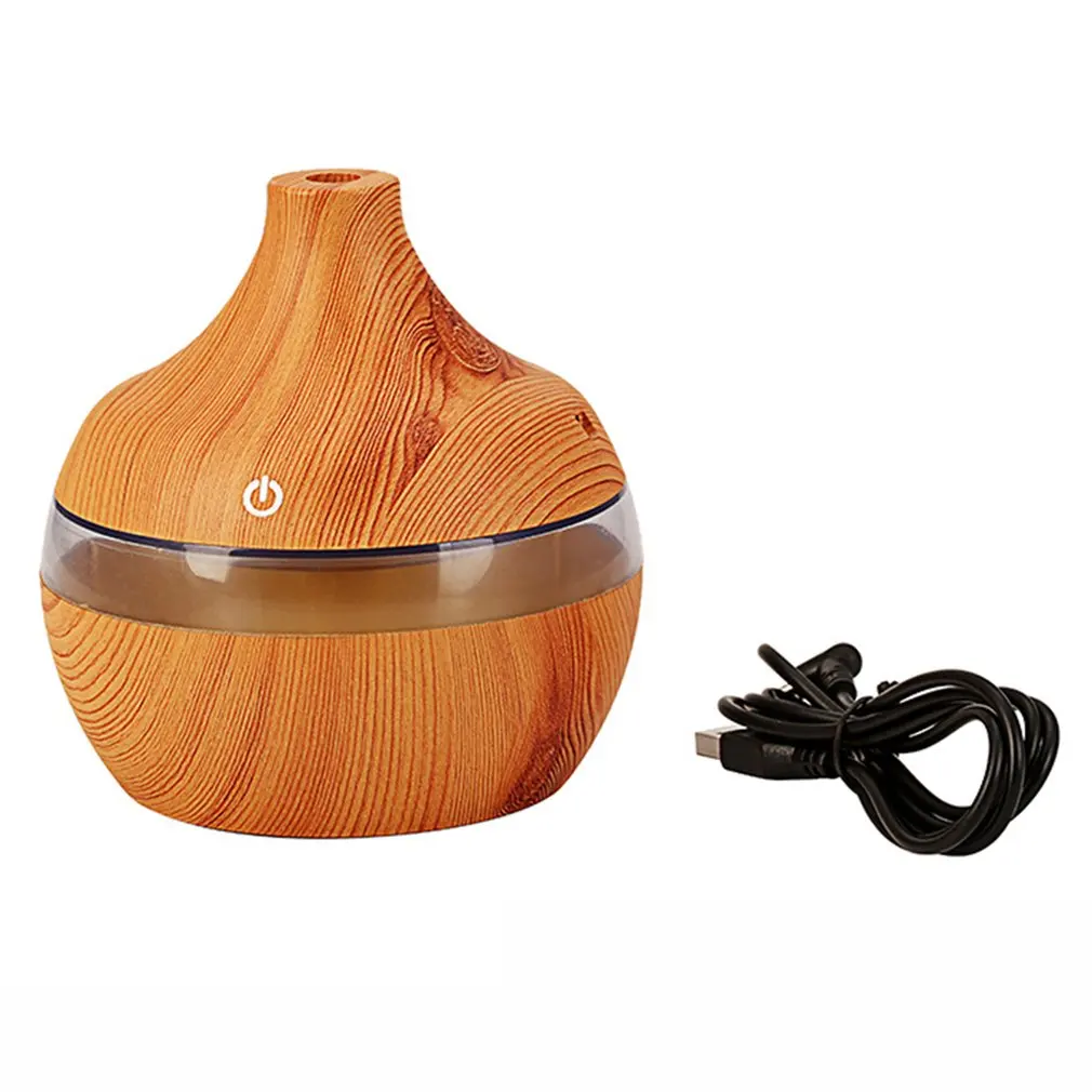 

300mL Air Humidifier Aromatherapy Essential Oil Diffuser Wood-grain USB Ultrasonic Air Purifiers Aroma Mist Maker With LED Light