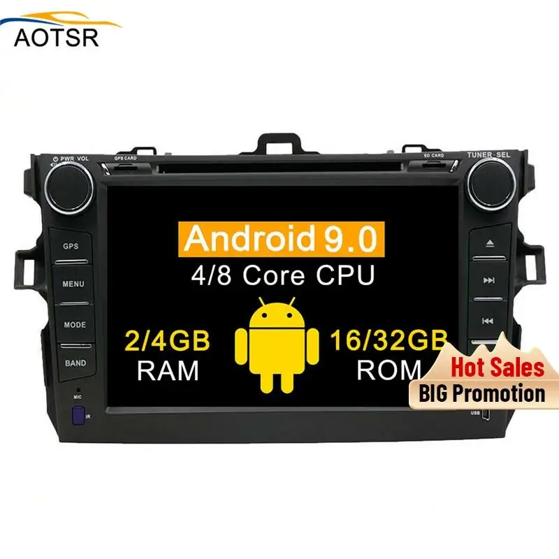 4 + 32G Android 9 0 автомобильный dvd gps навигатор для Toyota corolla 2007 2008 2009 2010 2011 2012 Wifi