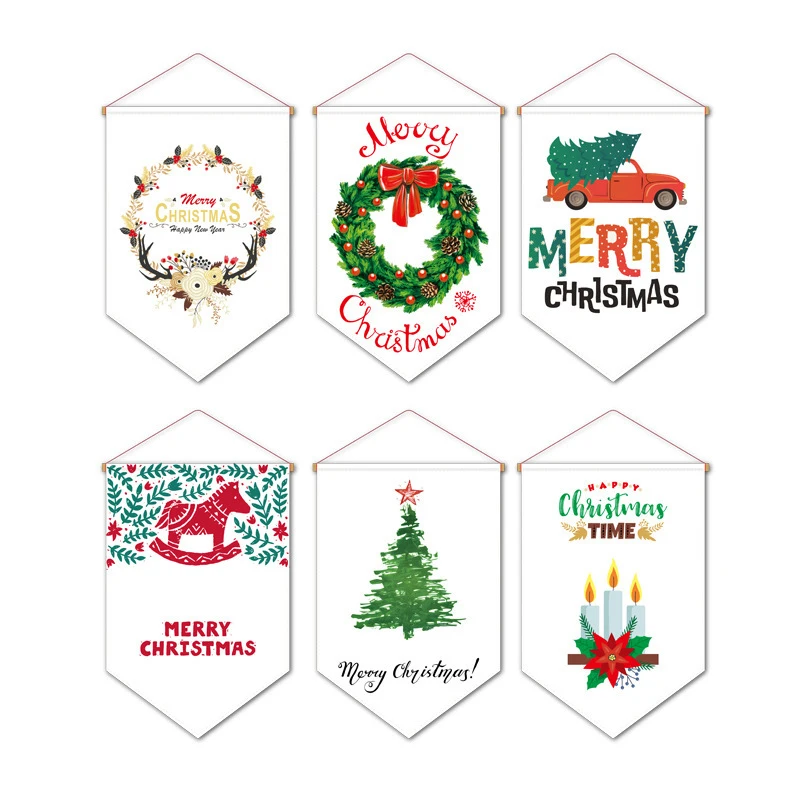 

Christmas Triangular Flag Wall Hanging Holiday Dcor Door Window Decorations for Christmas Ornament MDJ998