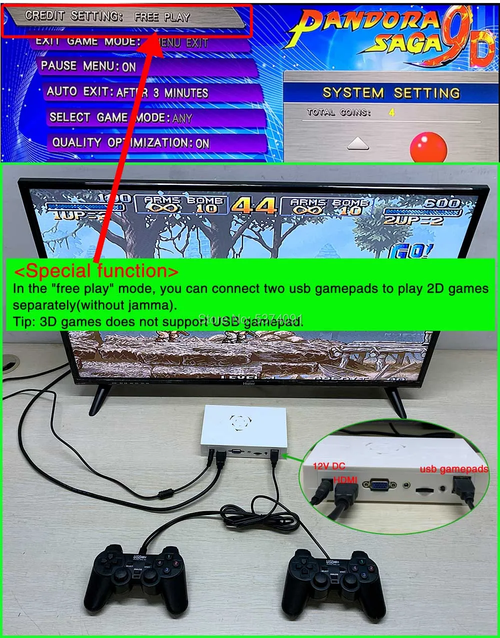 2422 в 1 Pandora Saga box 9D аркадная версия Jamma доска джойстик машина аркадный шкаф с монетоприемником HD видеоигры HDMI VGA