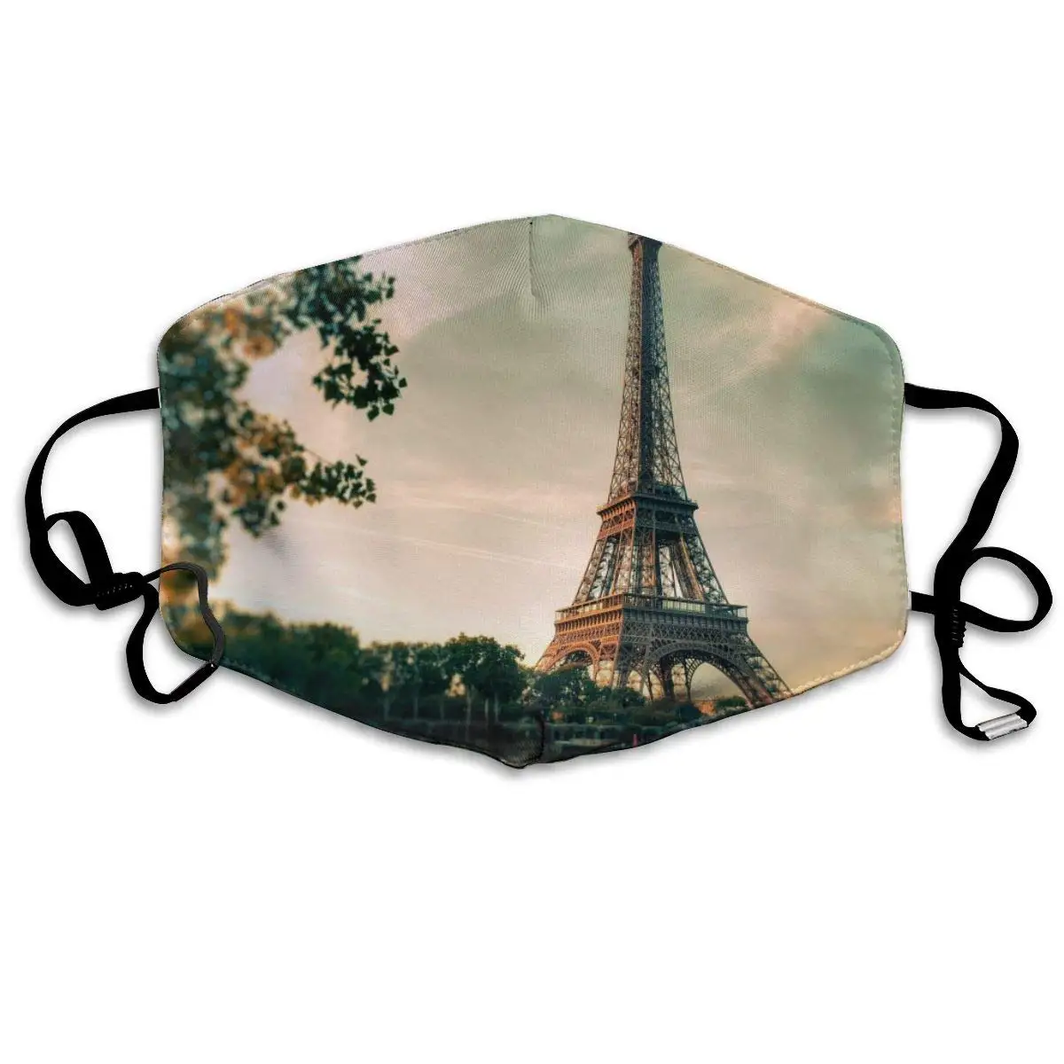 

Paris Eiffel Tower Anti Dust Half Face Mouth Mask, Unisex Cotton Warm Fashion Adjustable Washable Mask