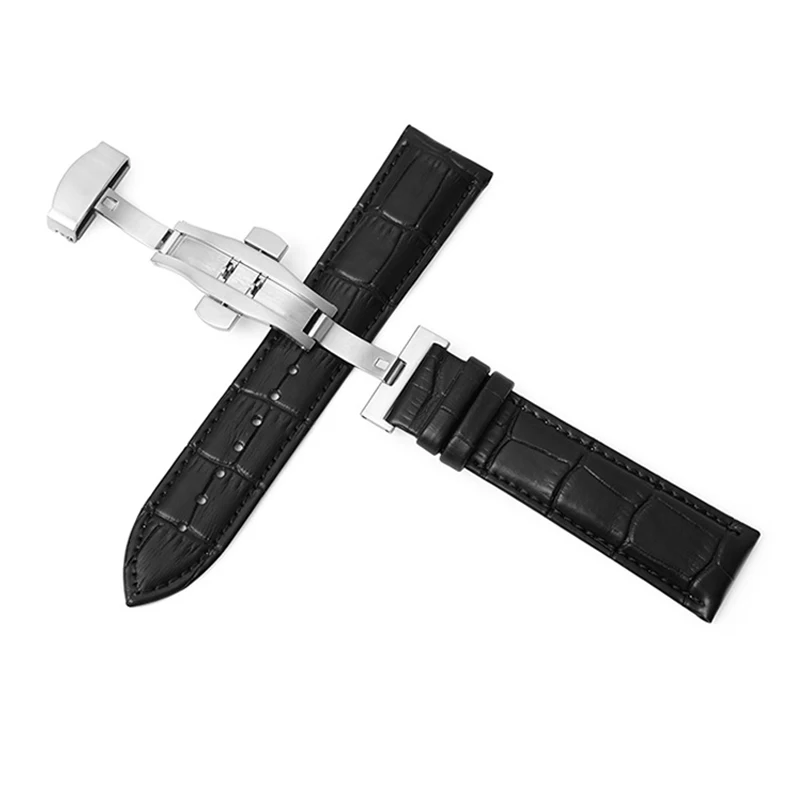 

Watchband Genuine Leather Watch Band 20mm 22mm Universal Watch Butterfly Buckle Strap 10-24mm Bracelet Replacement Wristband