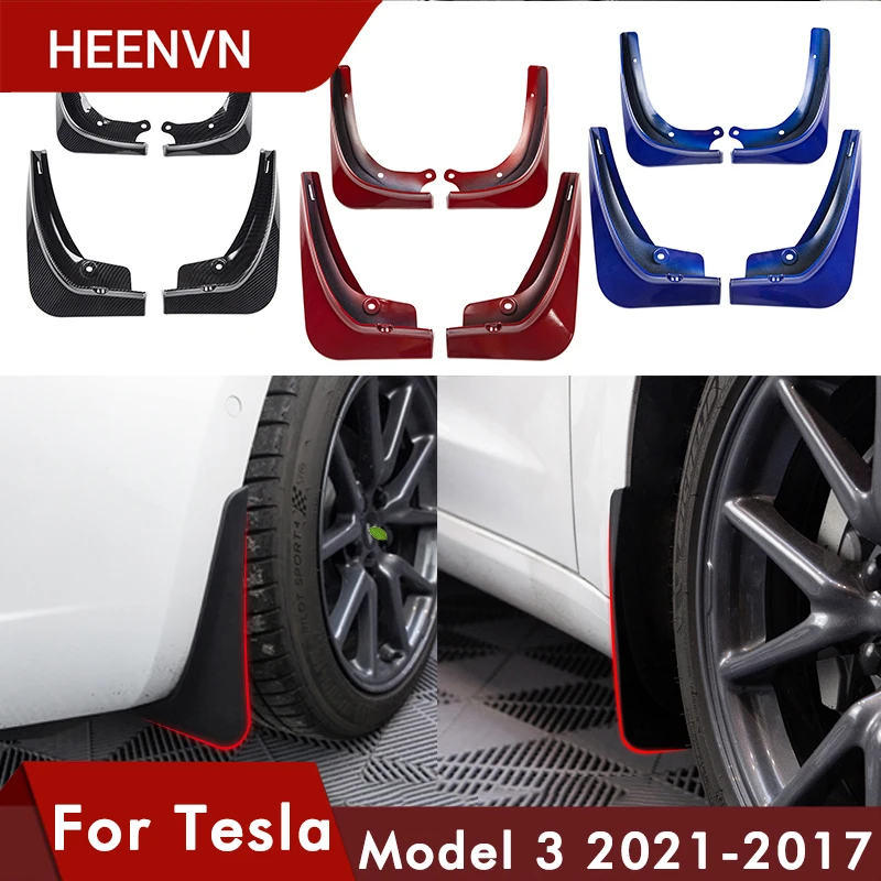 Heenvn 2021 Model3 выхлопной трубы из углеродного волокна для Tesla модель 3 Брызговики