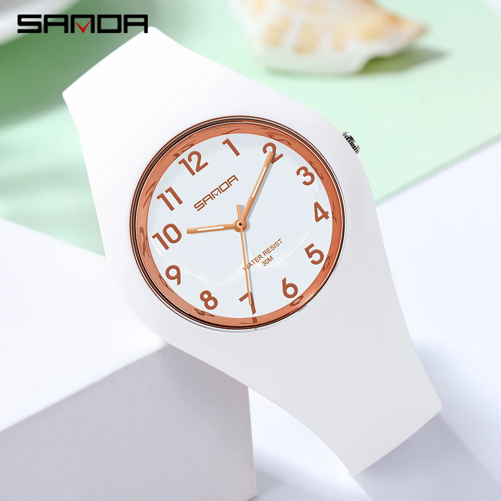 

SANDA Brand Ladies Watch Women Digital Quartz Soft Silicone Strap Dress Wrist Watch Clock Sport 5BAR Waterproof Relogio Feminino