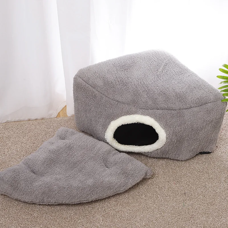 

Коврик для домашних животных, теплый мягкий дышащий домик для кошек и собак, нескользящий, треугольная подстилка, одеяло для сна