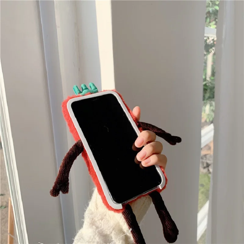 Cartoon Fur cases For iPhone 11 case XS X XR Pro Max 8 Plus Cute three-dimensional Soft Plush Phone Cover iphone 7 xr coque |