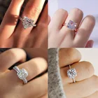 Модные серебряные обручальные кольца для женщин, ювелирные изделия, обручальное кольцо с кубическим цирконием и камнем, новинка 2021, ювелирные изделия для женщин