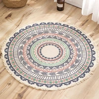ethnic style cotton printed carpet home coffee table mat floor mat bedroom round carpet area rug for living room bohemian rug