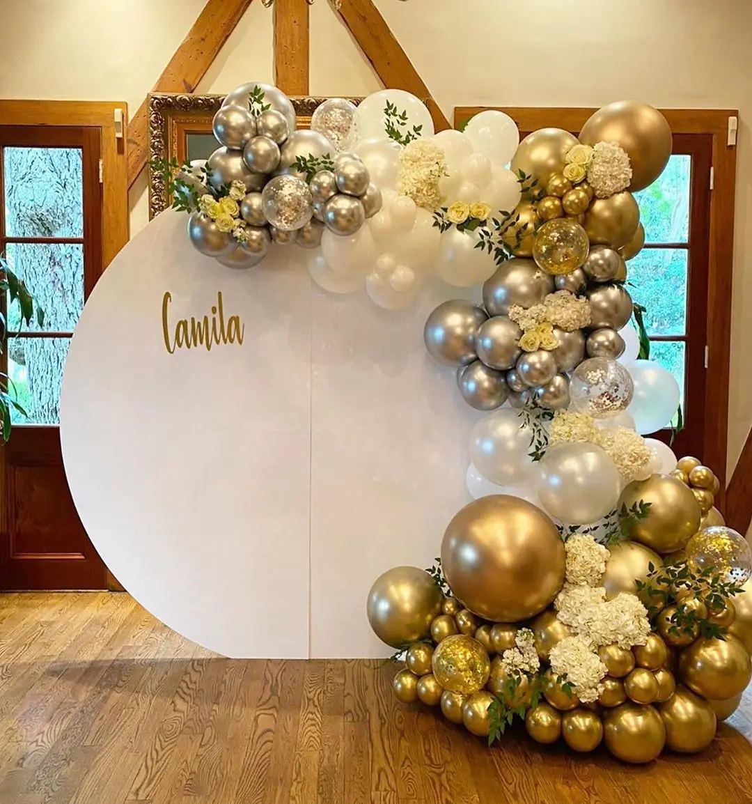 

122pcs Gold Balloon Arch Garland Kit Silver Metallic Balloons Confetti Latex Balloons for Baby Shower Wedding Decorations Globos